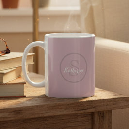 Personligt namnmonogram Dammtrosa Kaffemugg