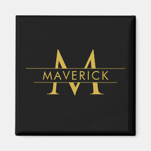 Personligt namnmonogram Elegant dekorativ Magnet