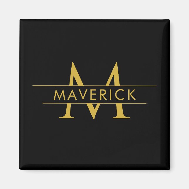 Personligt namnmonogram Elegant dekorativ Magnet (Framsidan)