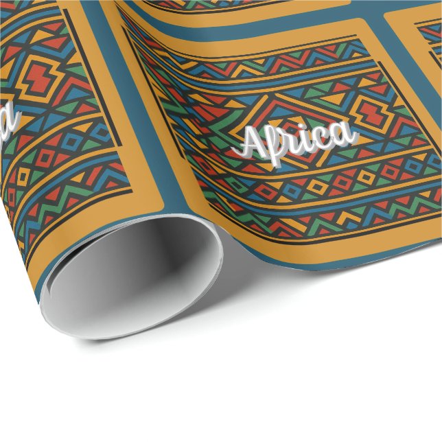Personligt Ndebele-afrikanskt mönster Presentpapper (Rullad Hörn)