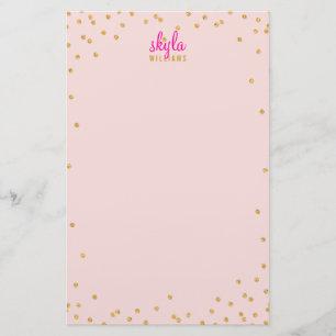 PERSONLIGT NOTE mini spot confietti guld glitter r Brevpapper
