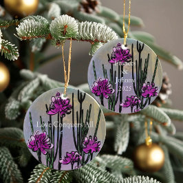 Personligt ökenblomsterkonstminne Ornament
