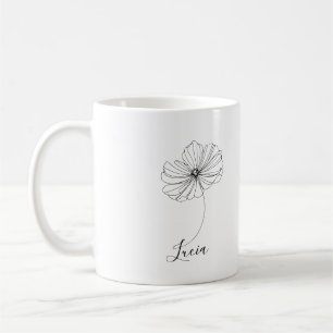 Personligt oktobers Cosmos födelsedagsblomma gåva Kaffemugg