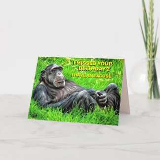 Personligt Orangutan Funny Missad födelsedag och m Kort