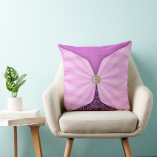 Personligt Orchid Rosa Textil Illusion Kudde