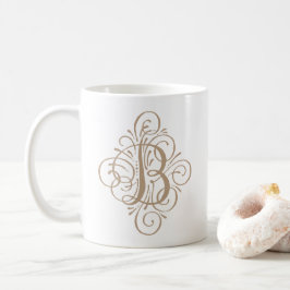 Personligt ornamentmonogram med sväng kaffemugg