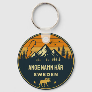Personligt ortnamn Sverige runt design Nyckelring