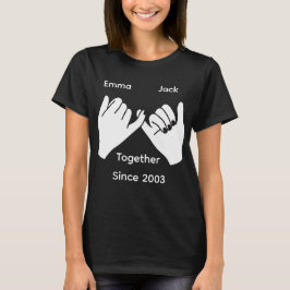 Personligt par med anpassade namn och år t shirt