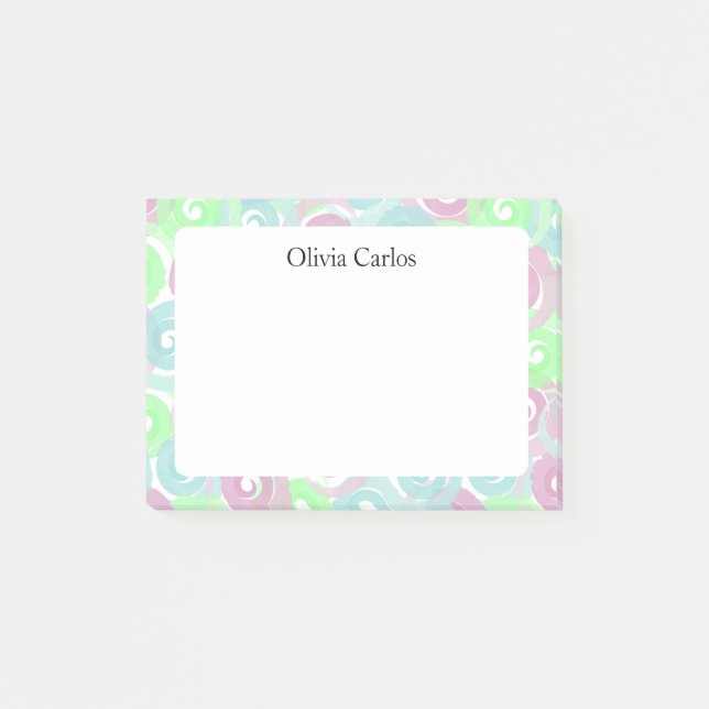 Personligt pastellvirvel post-it block (Framsida)
