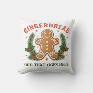Personligt pepparkaksgubbe jul kudde