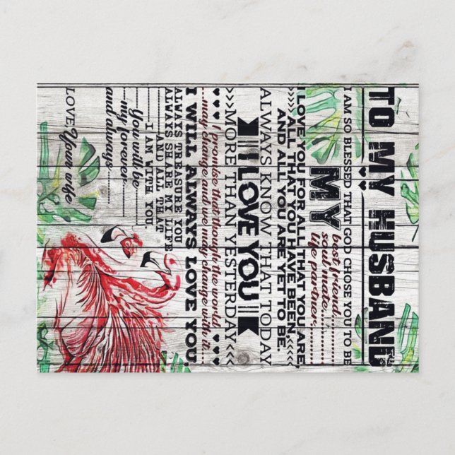 Personligt perfekt brev | Brev till min make Meddelande Vykort (Framsida)