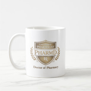 Personligt PharmD-emblem för legitimerad apotekare Kaffemugg