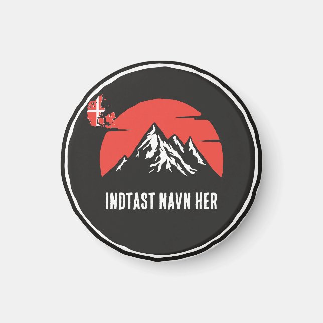 Personligt platsnamn runt Danmark design Magnet (Framsidan)
