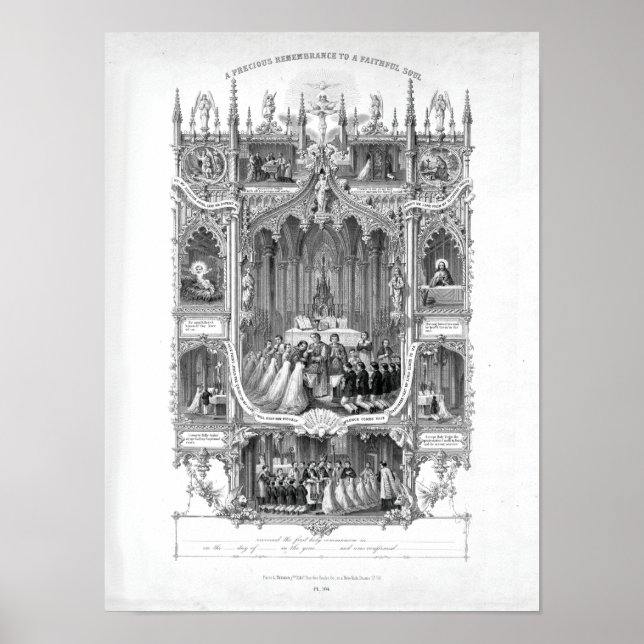 Personligt PM för första gemenskap (vitt) Poster (Framsidan)