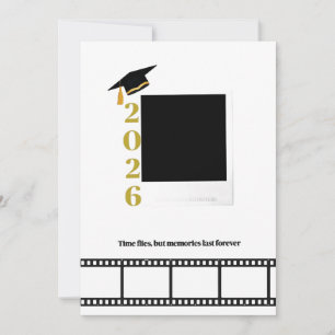 Personligt polaroidfilm rulle foto examen inbjudningar