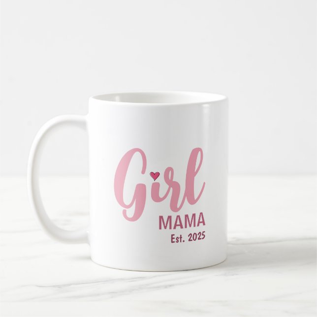 Personligt Present till Mamma för Flickor Est. Kaffemugg (Vänster)