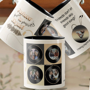 Personligt present vinylfoto till bästa vän Två-Tonad mugg