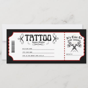 Personligt presentkort för tatuering inbjudningar
