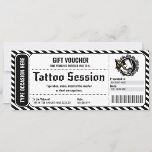 Personligt presentkort för tatuering inbjudningar