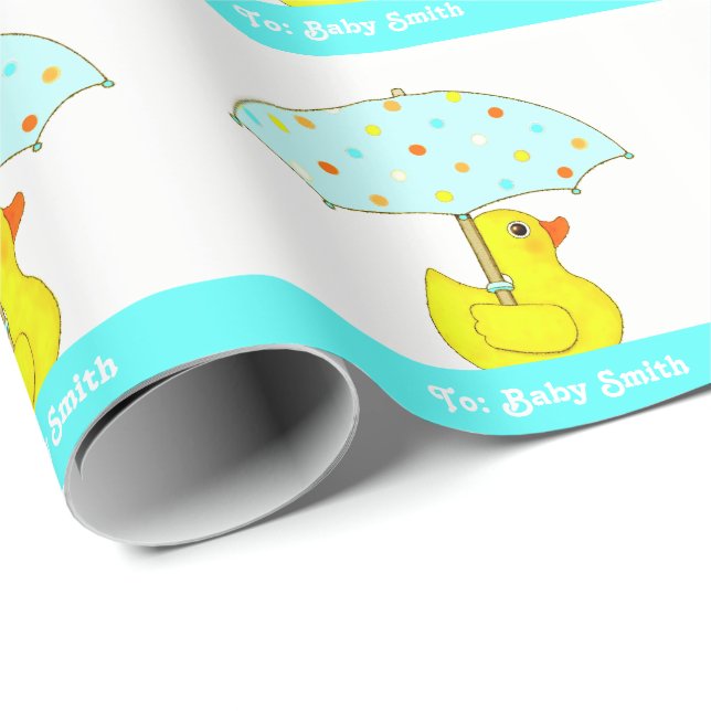 Personligt presentpapper för babyfirande (Rullad Hörn)