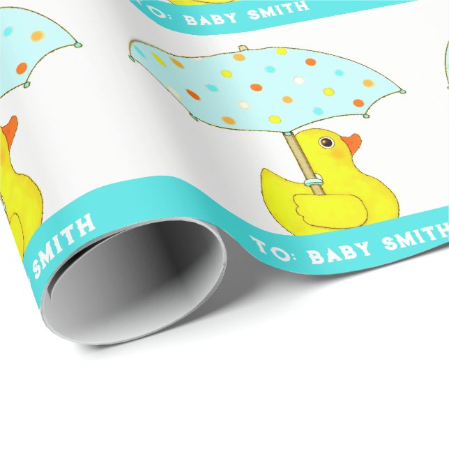 Personligt presentpapper för bebisar (Rullad Hörn)