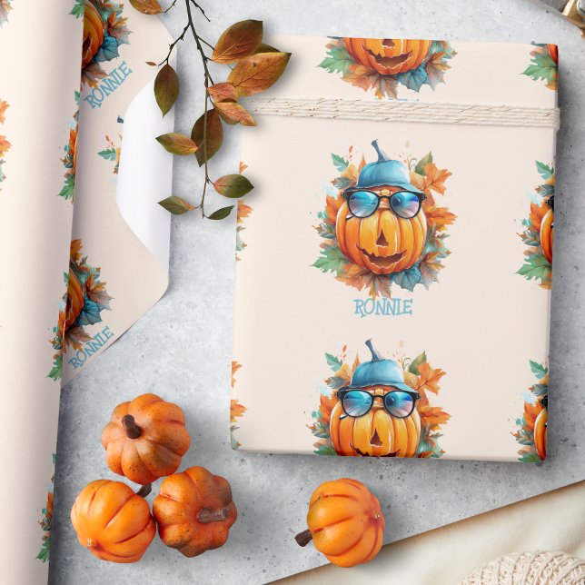 Personligt Pumpa Höst Halloween Present Presentpapper (Skapare uppladdad)