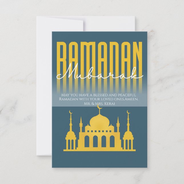Personligt Ramadan Mubarak välkomstkort Tack Kort (Framsida)