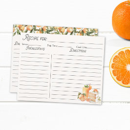 Personligt receptkort för orange sommarfrukt för f