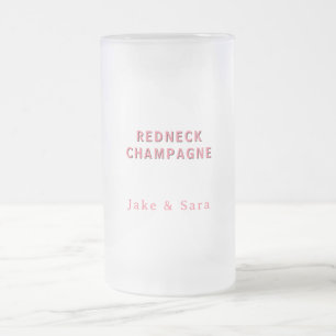 Personligt Redneck Champagne Rosa Frostat Ölglas