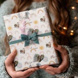 Personligt Romantiskt Foto & Namn Inpackningspappe Presentpapper