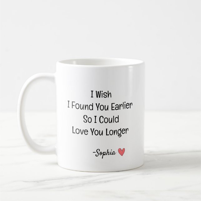 Personligt Romantiskt K kärlekscitat Kaffemugg (Vänster)