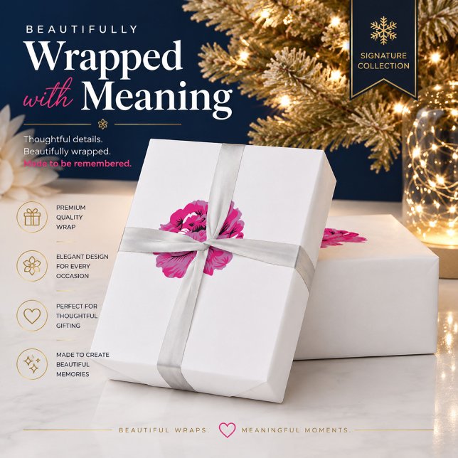 Personligt Rosa Blommigt Inpackningspapper Presentpapper (Skapare uppladdad)