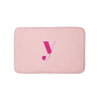 Personligt Rosa & Fuchsia Första Bokstavsmonogram Badrumsmatta