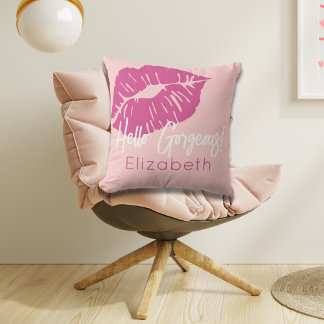 Personligt Rosa Fuchsia Hello Gorgeous Kudde