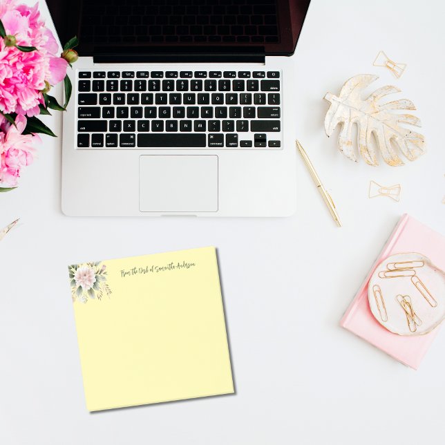 Personligt Rosa Grönt Blommigt Från  Post-it Block (Skapare uppladdad)