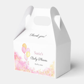 Personligt Rosa Pastell Ballong Baby Shower Favor Presentaskar