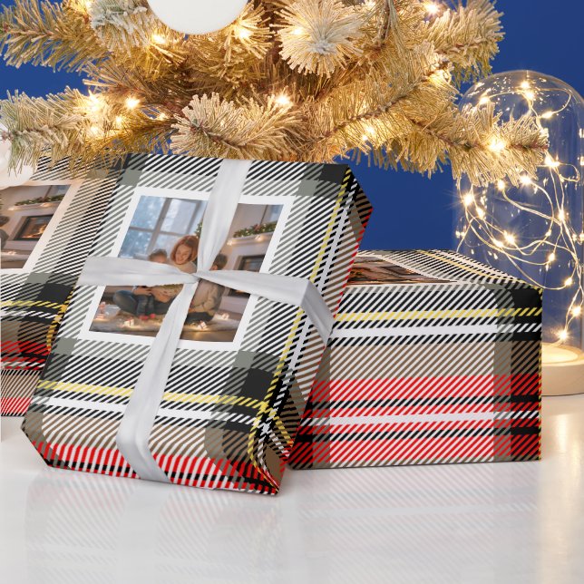 Personligt Rutigt Julfoto Presentpapper (Helgdagar)