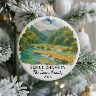 Personligt Semuc Champey-keramiskt ornament, anpas Julgransprydnad Keramik