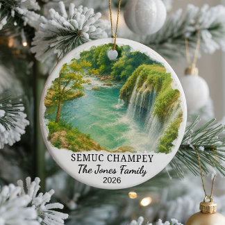 Personligt Semuc Champey-keramiskt ornament, anpas Julgransprydnad Keramik