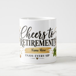 Personligt 'Skål' till specialbeställd pensionsmug Jumbo Mugg