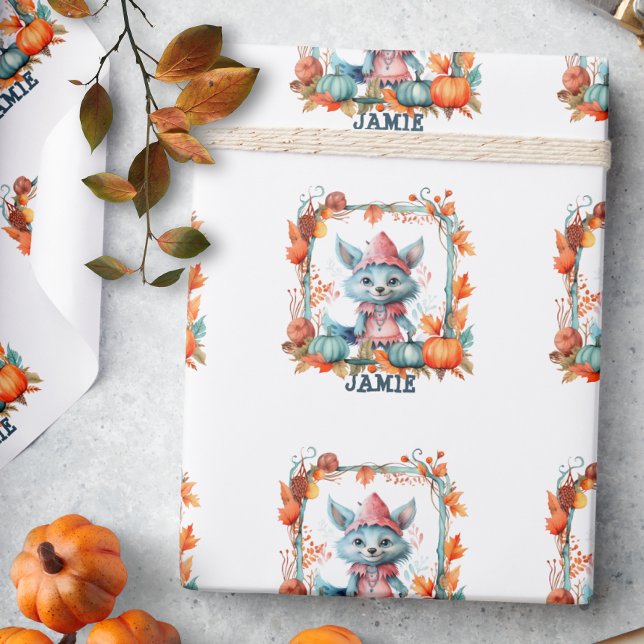 Personligt skogsräv Halloween-presentförpackning Presentpapper (Skapare uppladdad)