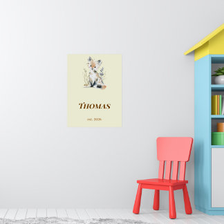 Personligt skogsrävnamntryck för förskola poster