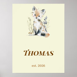 Personligt skogsrävnamntryck för förskola poster