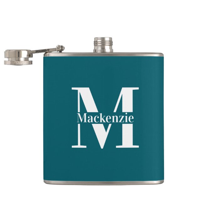 Personligt skräddarsytt monogram fickplunta (Öppnad)