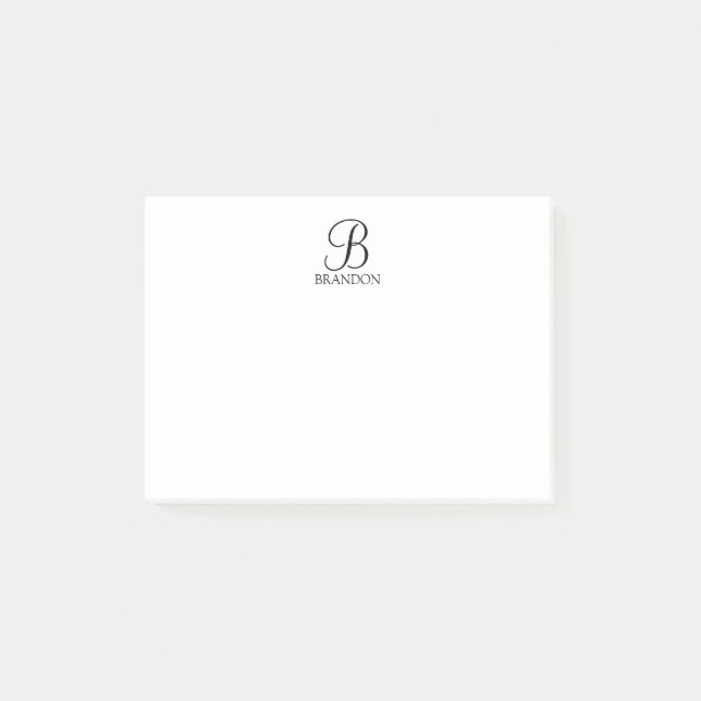Personligt skriptmonogram och namnbok post-it block (Framsida)