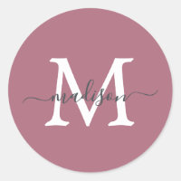 Personligt skriptnamn Monogram Dusty Rose