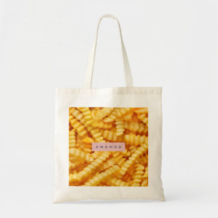 Personligt skrynkligt skurna pommes frites-design tygkasse