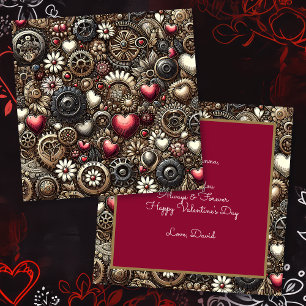 Personligt Steampunk-hjärta Alla hjärtans dag Kort