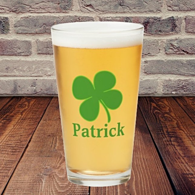 Personligt Stil: Irish Grönt Fyrklöver Beer Glaskopp (Skapare uppladdad)