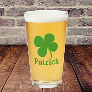 Personligt Stil: Irish Grönt Fyrklöver Beer Glaskopp